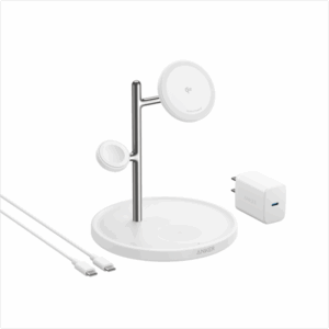Bộ sạc Anker MagGo B25M3 (đế sạc không dây model A25M3 3-in-1 15W (kèm củ sạc và cáp sạc) Trắng (White) B2C_B25M3121